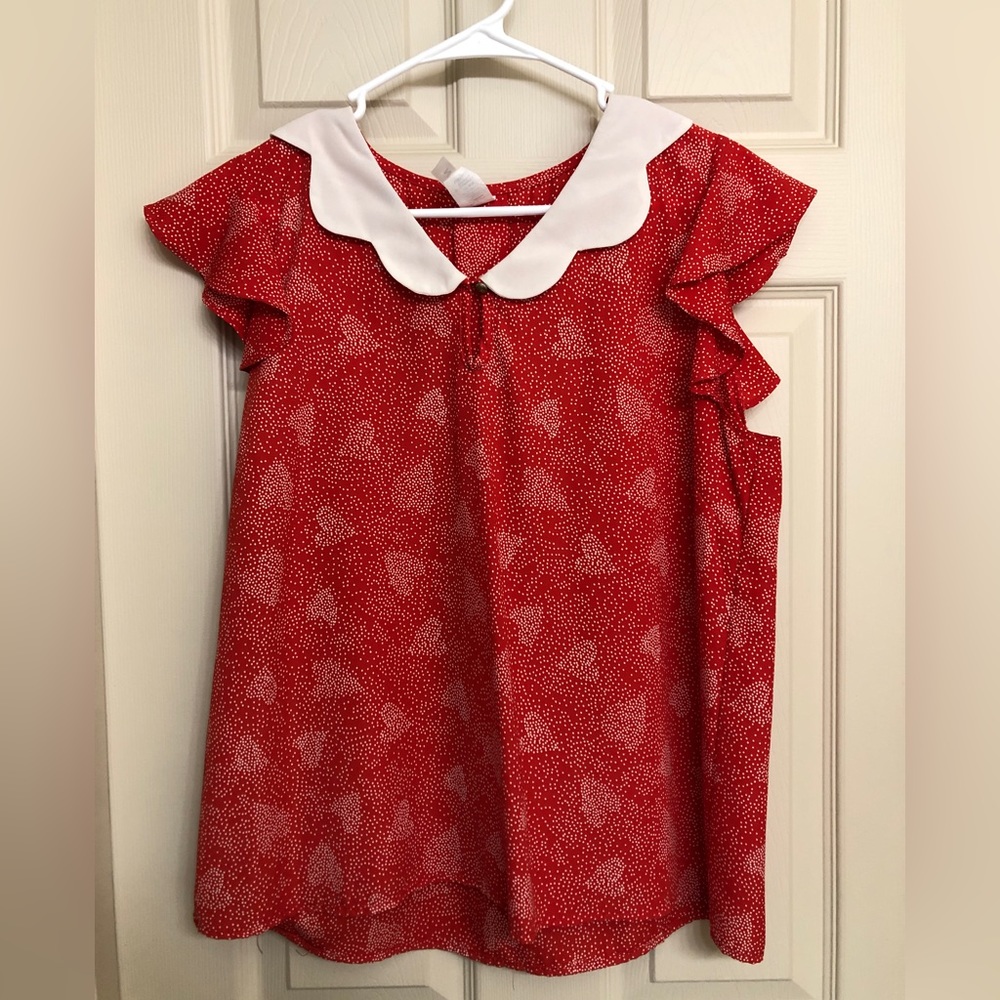 Retro Red Heart Blouse